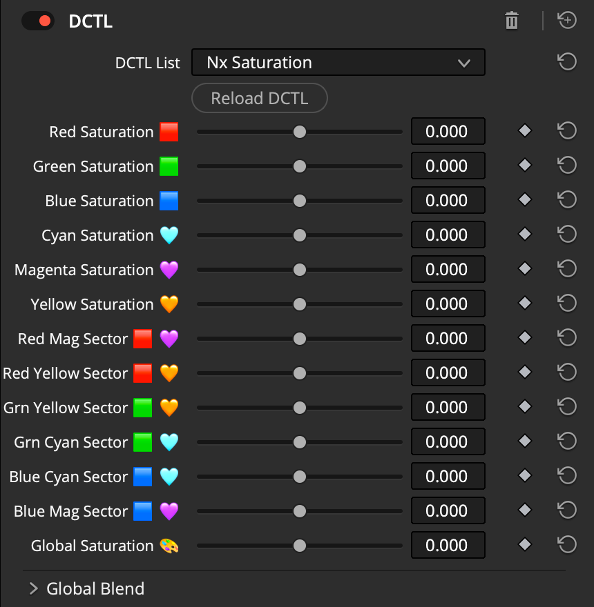 Saturation DCTL Resolve