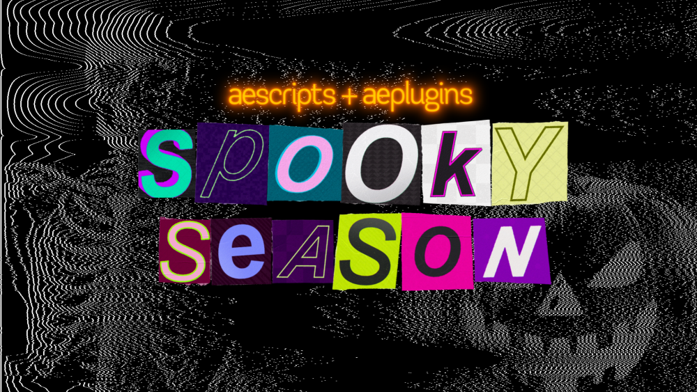 Halloween Essentials sale banner for aescripts + aeplugins