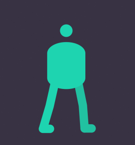 3 quarter angle character walk