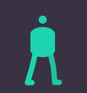 3 quarter angle character Double bounce