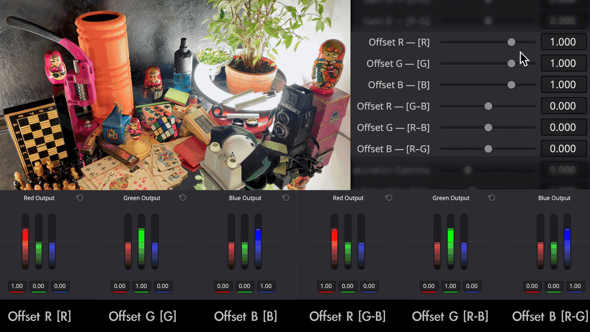 davinci rgb mixer with normalisation