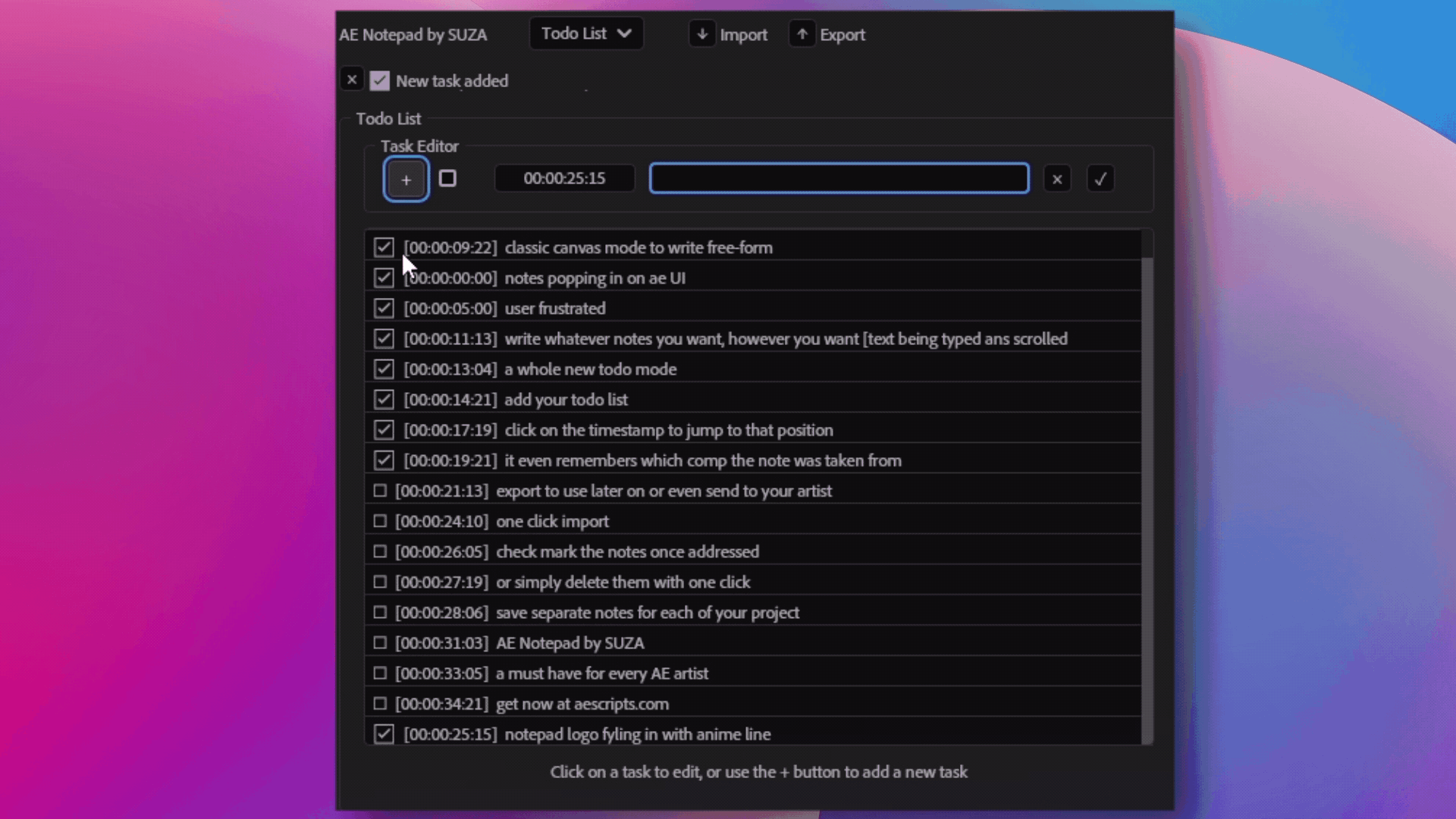 separate notes for each project