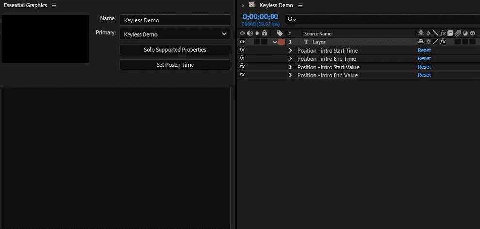 Adding properties to Essential Graphic's panel