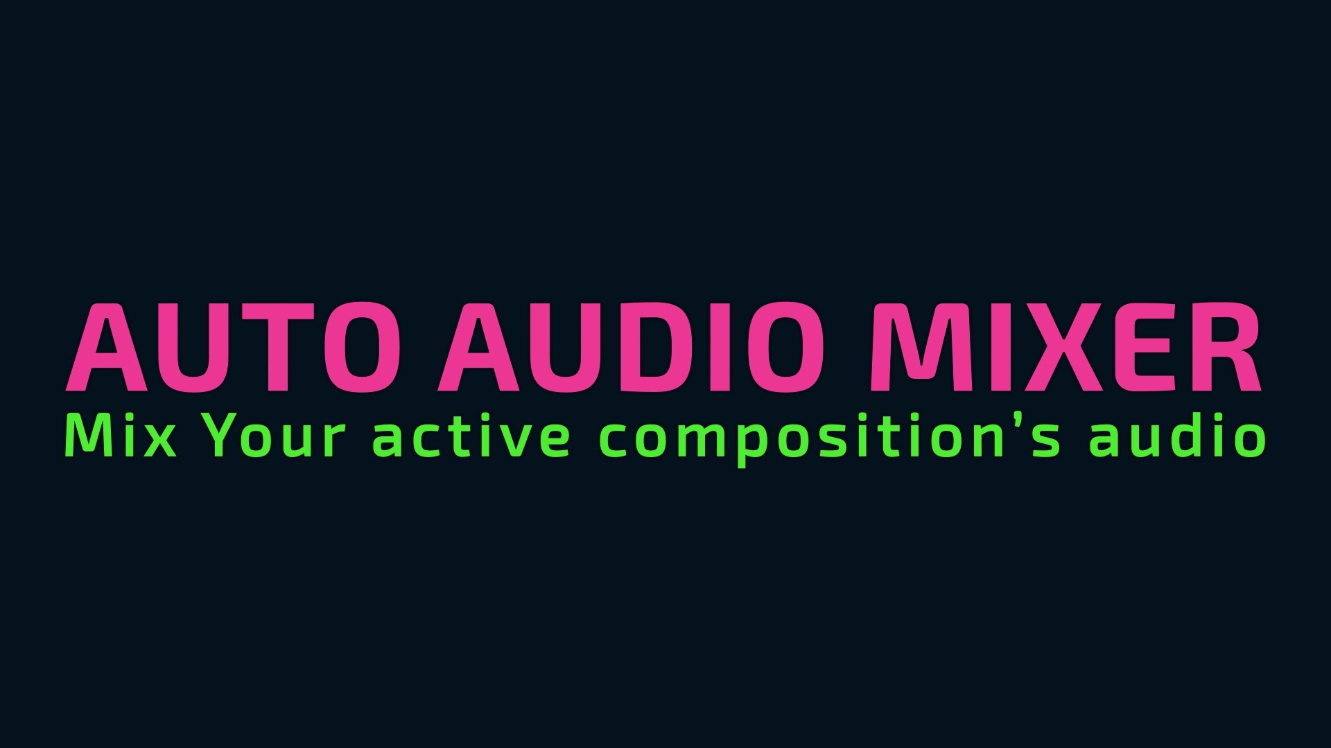 Auto Audio Mixer