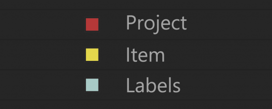 Project Item Labels