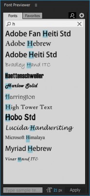 Search fonts (compact look)