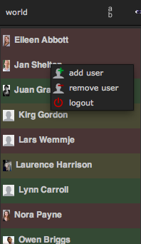 add/ remove contacts, logout