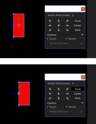 Move the position of the layer without changing the display depth position of the anchor point