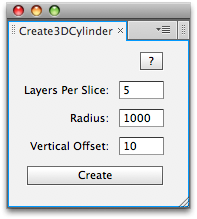 Create3DCylinder UI