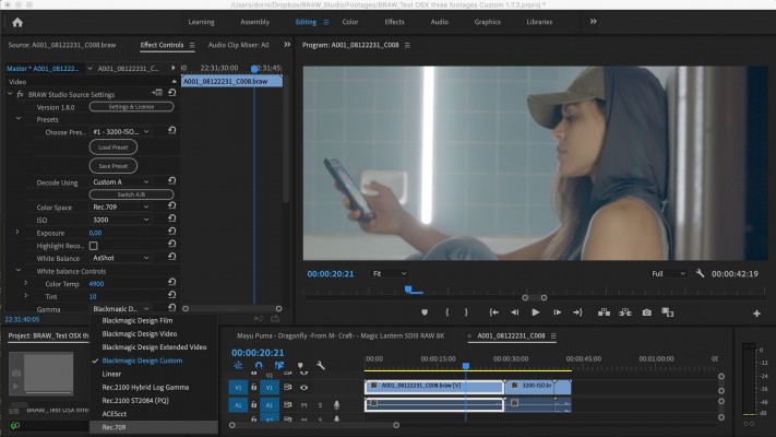 Decode and Grade BRAW directly from Premiere Pro