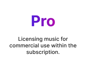 Licensing music for commercial use within the subscription