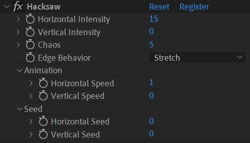 Hacksaw Effect Controls