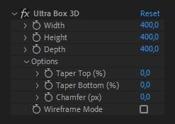 Ultra Box 3D settings dialog