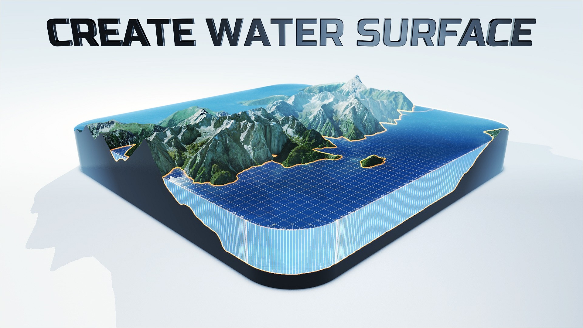 Create a procedural water surface and animate it