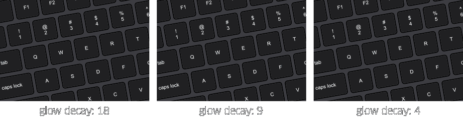 keyboardFX - glow decay