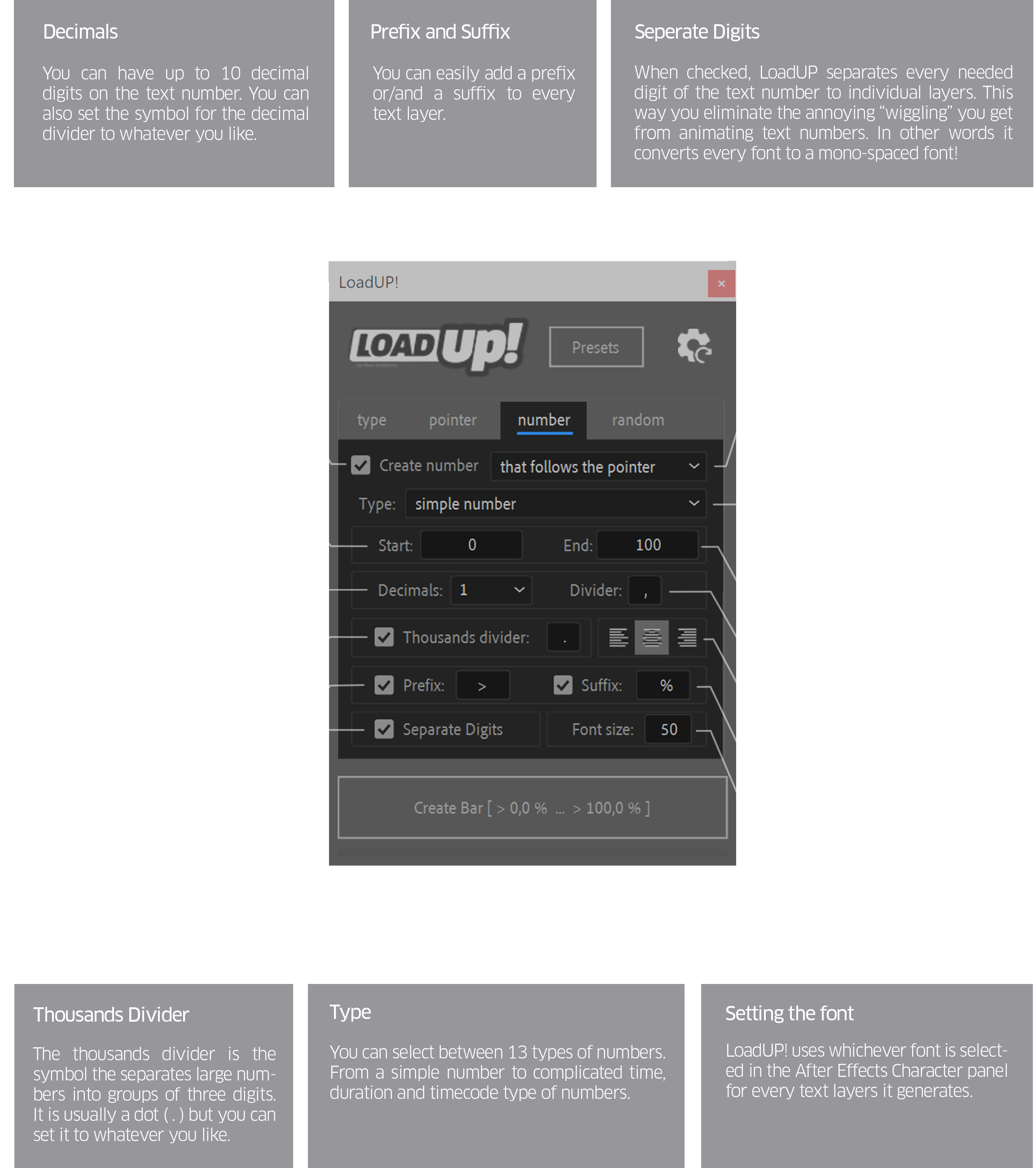 LoadUP! - user interface