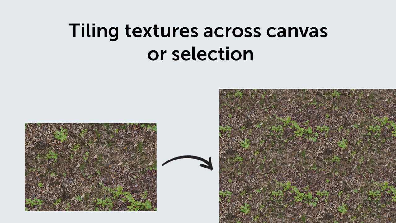 Tiling textures across canvas or selection