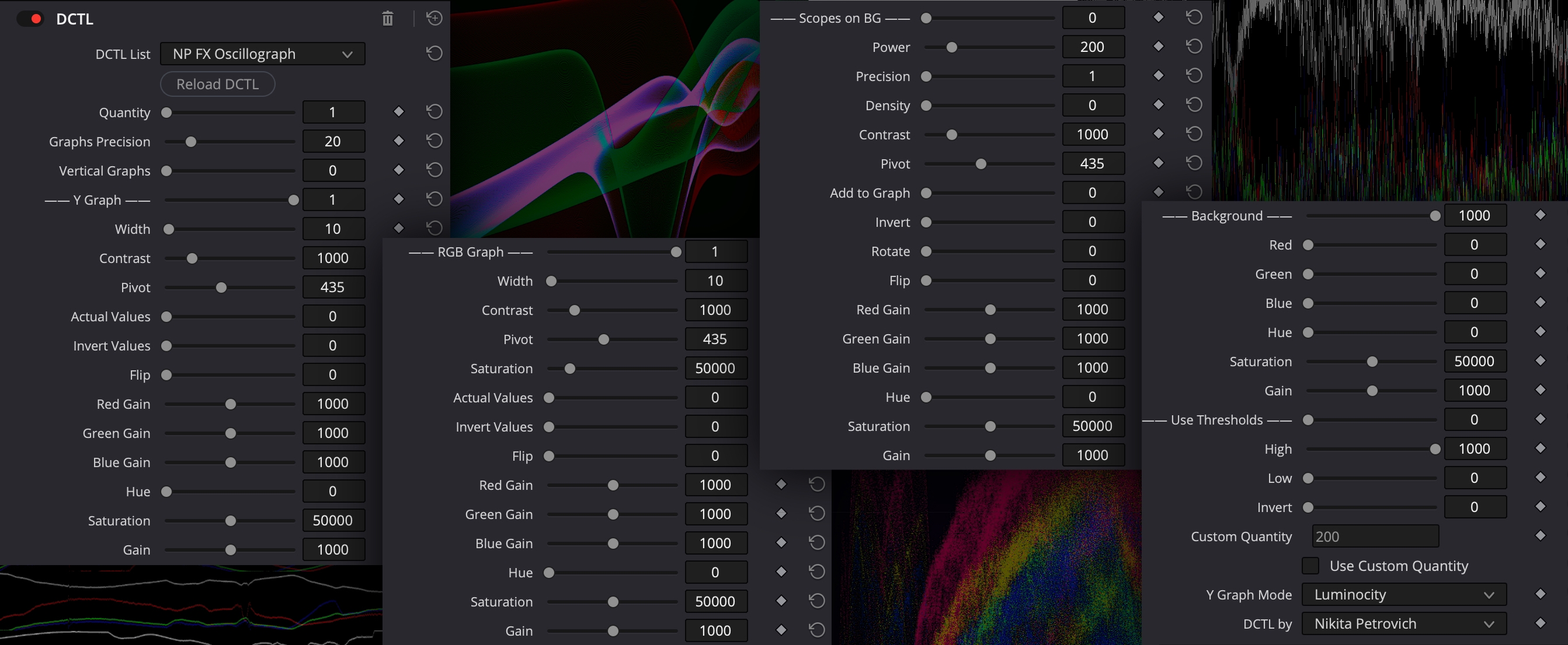 Oscillograph davinci resolve