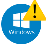 Windows Logo with Warning Sign