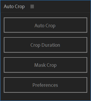 The optional Script UI panel for Auto Crop