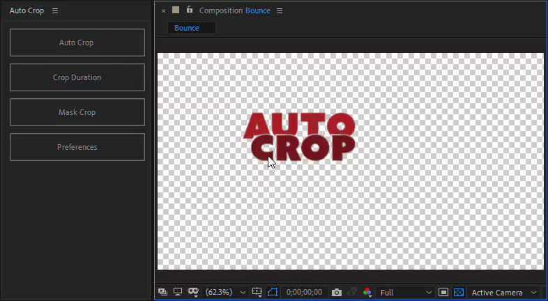 Screen capture showing the the use of auto crop duration on a crop with an animated layer
