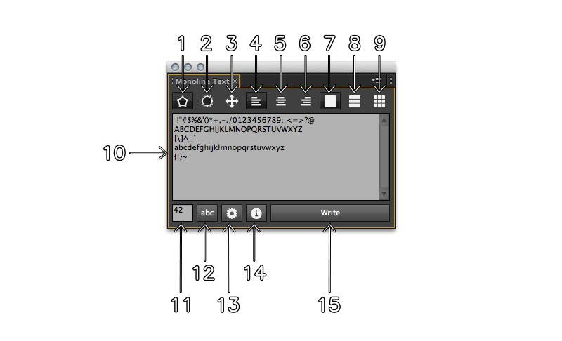 user interface with numbers