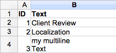 simple spreadsheet