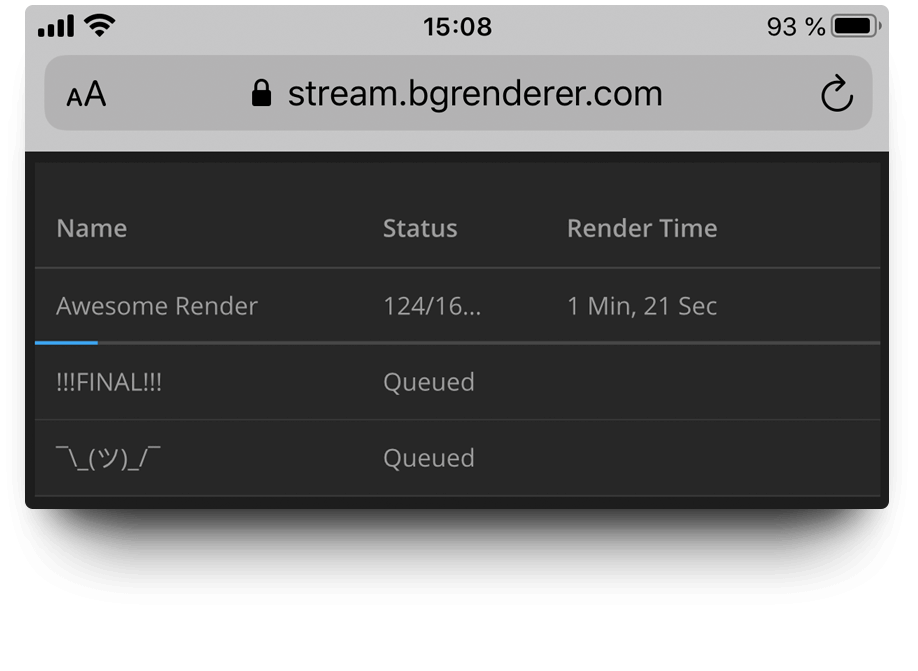 BG Renderer Max – Remote Monitoring